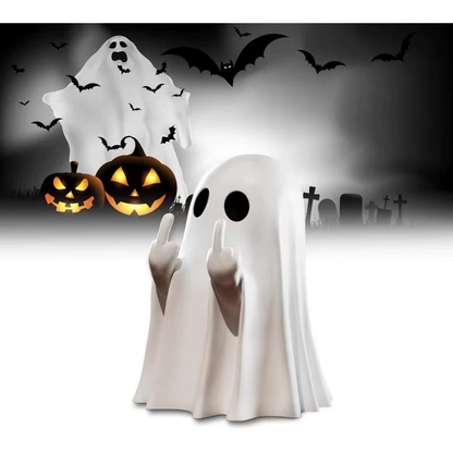 Cute Halloween Ghost Figurine with Heart Hands Decoration