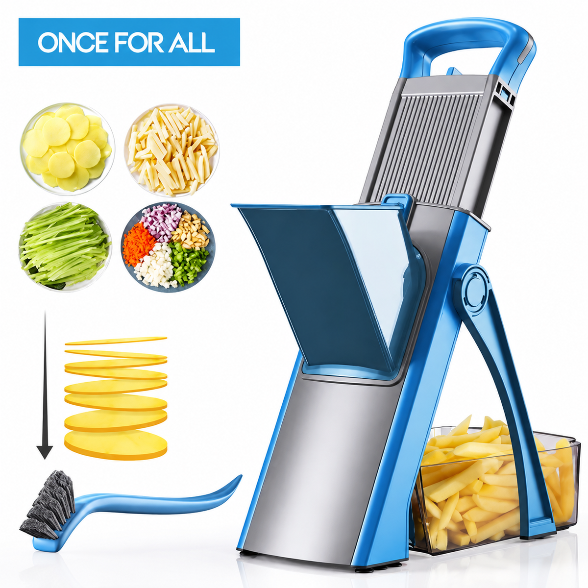ONCE FOR ALL Foldable Mandoline Vegetable Slicer