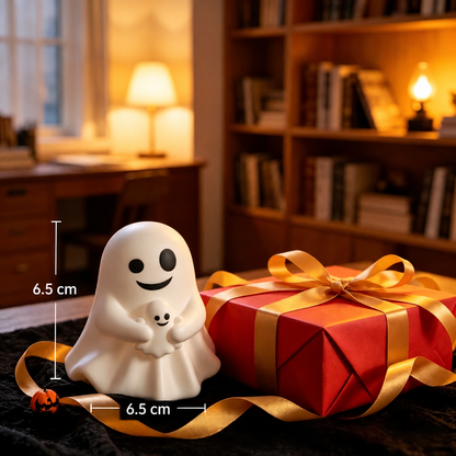 Cute Halloween Ghost Figurine with Heart Hands Decoration