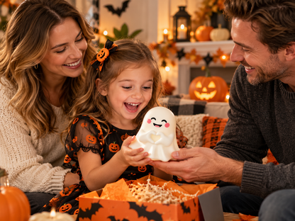 Cute Halloween Ghost Figurine with Heart Hands Decoration