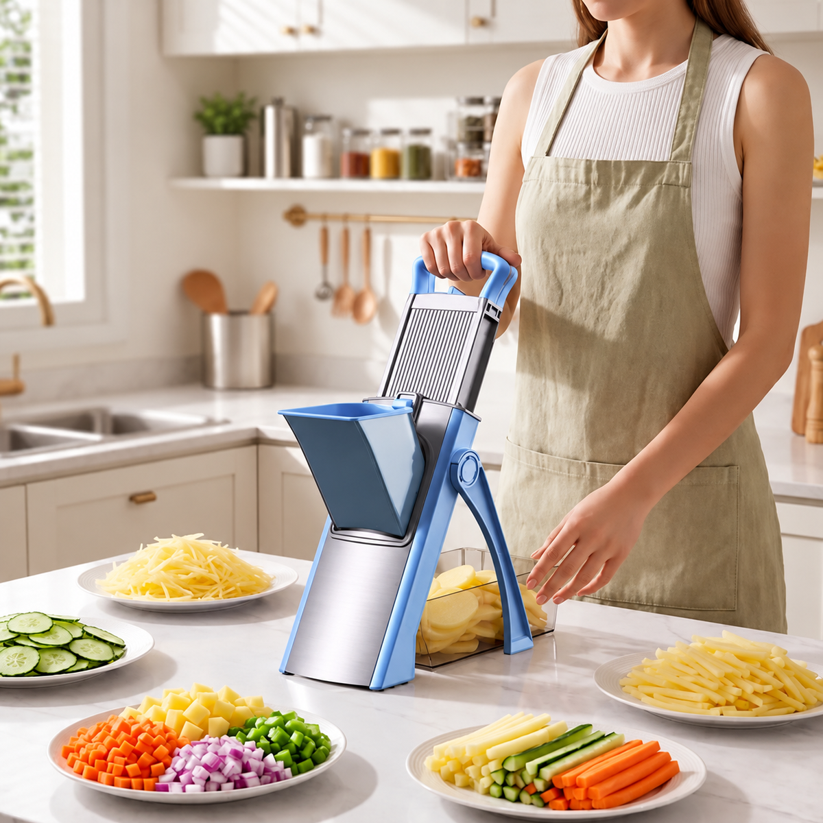 ONCE FOR ALL Foldable Mandoline Vegetable Slicer